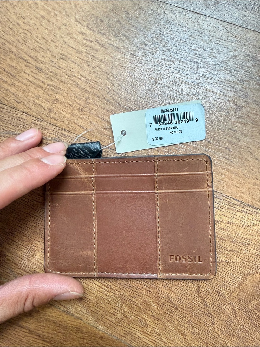 Fossil Brown Leather Card Holder
